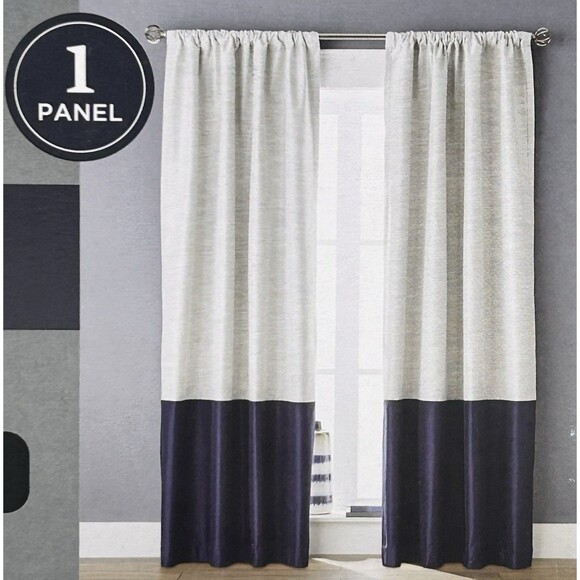 Better Homes & Gardens Other - Better Homes & Gardens Navy Color Block Blackout Curtain Panel 50x84in Blue Cove